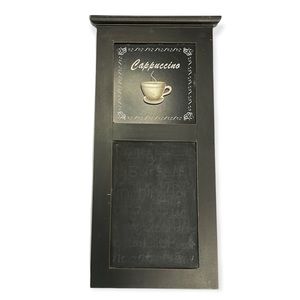 Black kitchen decorative chalkboard with cappuccino decor sign